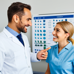 Modern Dental Office - Consultation**

"A friendly dentist, fully clothed in professional attire, explaining the different types of dental crowns (gold, PFM, zirconia, E-max) to a patient in a modern, well-lit dental office. The dentist is pointing to a visual aid (chart or model) displaying the crown options. Safe for work, appropriate content, perfect anatomy, correct proportions, natural pose, professional setting, modest clothing, family-friendly, high-quality rendering."

**