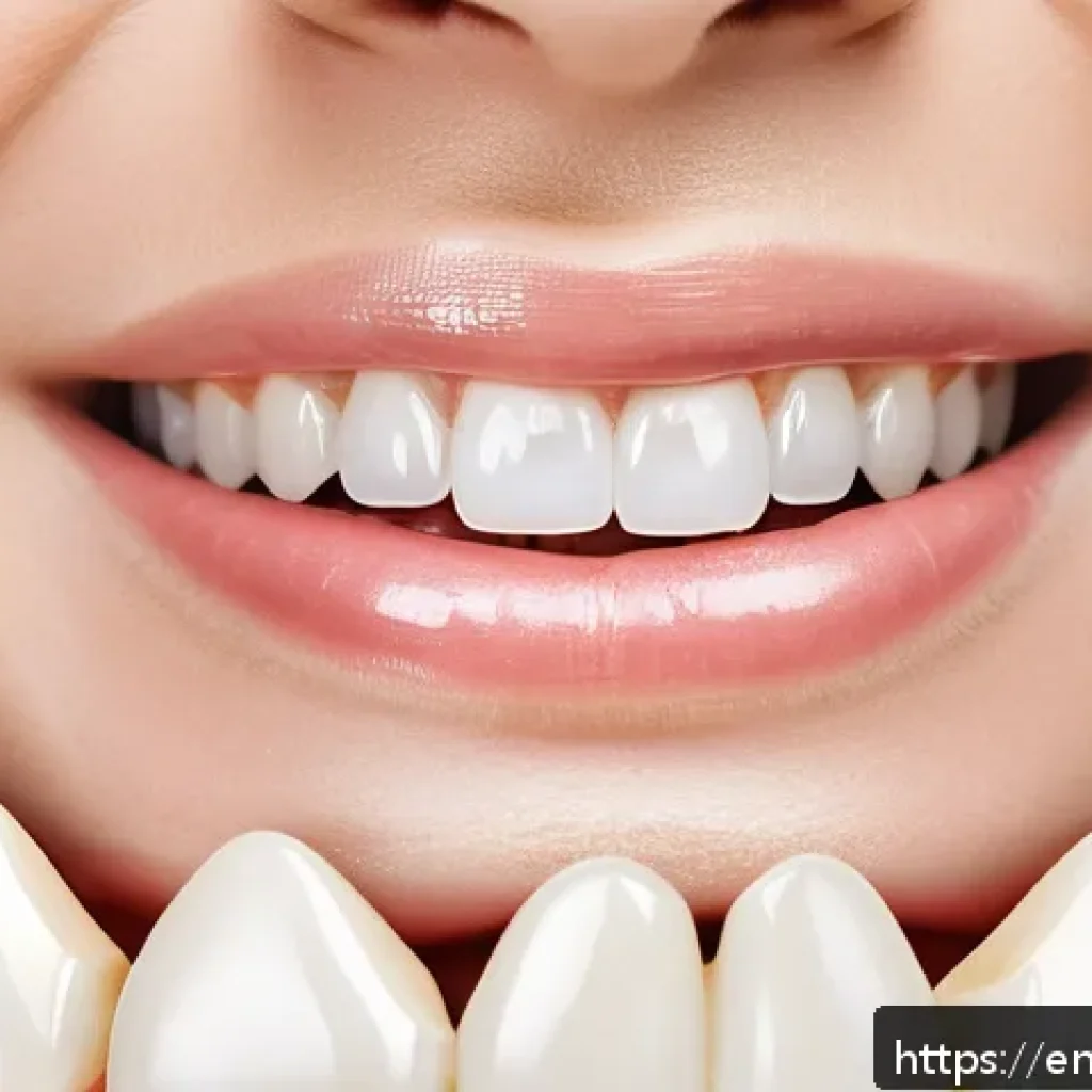 올세라믹과 지르코니아 크라운 비교 - A close-up, highly detailed digital illustration of a dental patient’s smile showing a front tooth w...