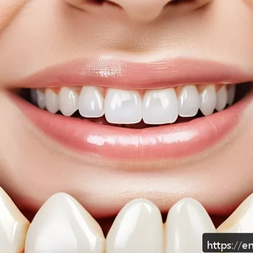 올세라믹과 지르코니아 크라운 비교 - A close-up, highly detailed digital illustration of a dental patient’s smile showing a front tooth w...
